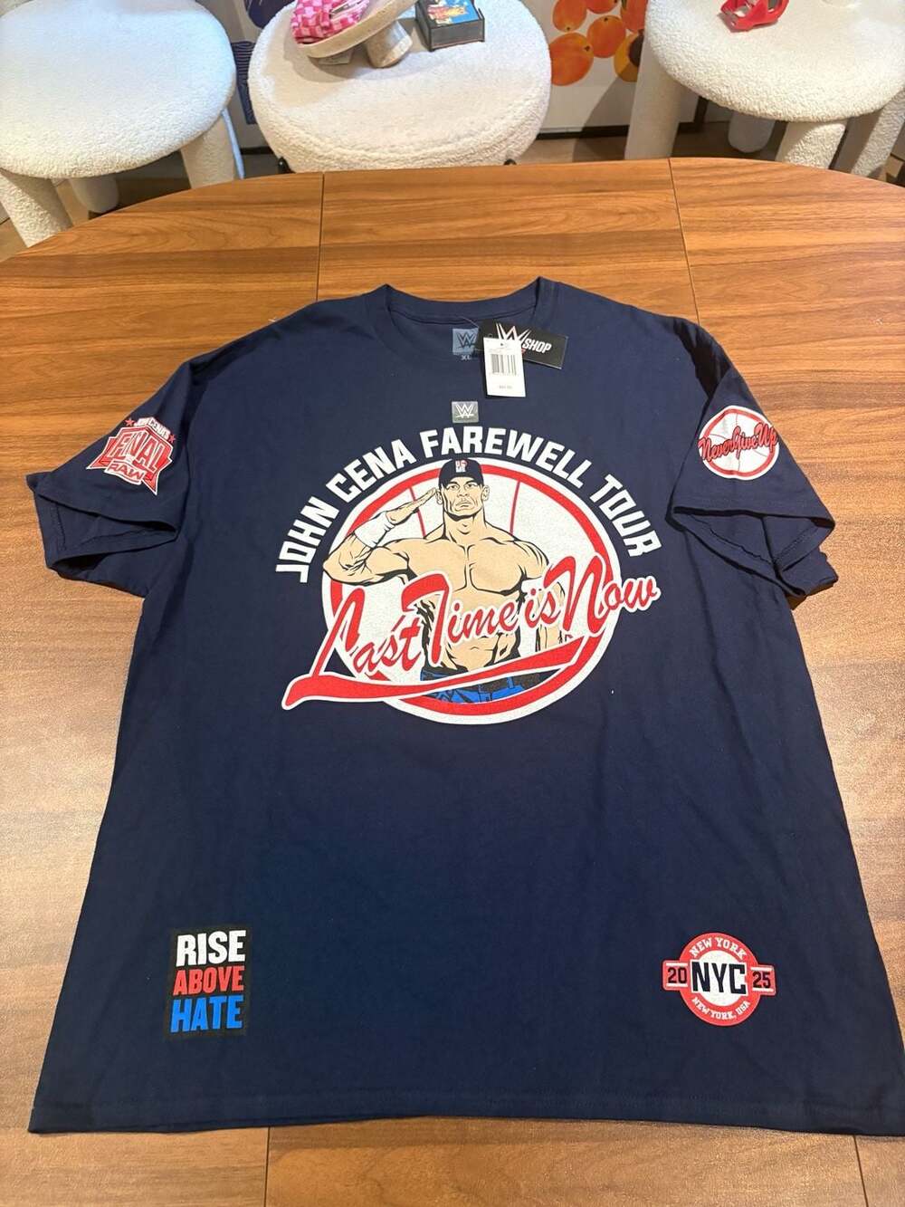 WWE John Cena Farewell Tour Last Time Is Now T-Shirt Navy Blue XL New with Tags